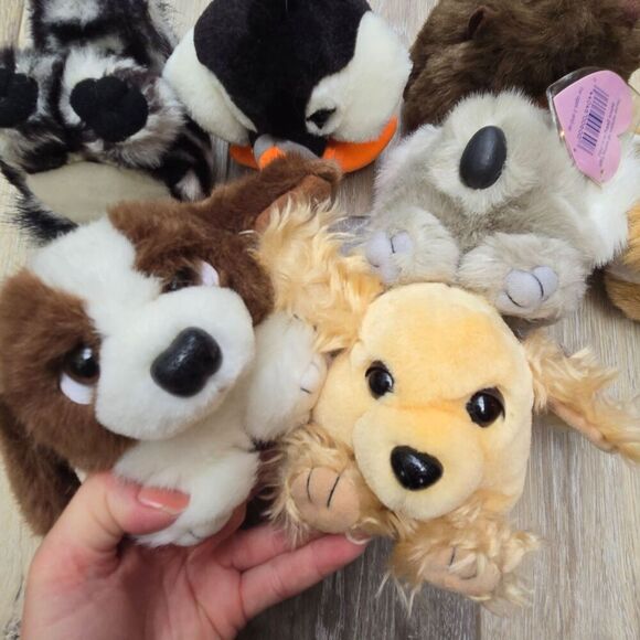 9 Puffkins Vintage plush stuffed animals dogs,deer, Kuala,  beaver, zebra, puffi - Picture 2 of 15
